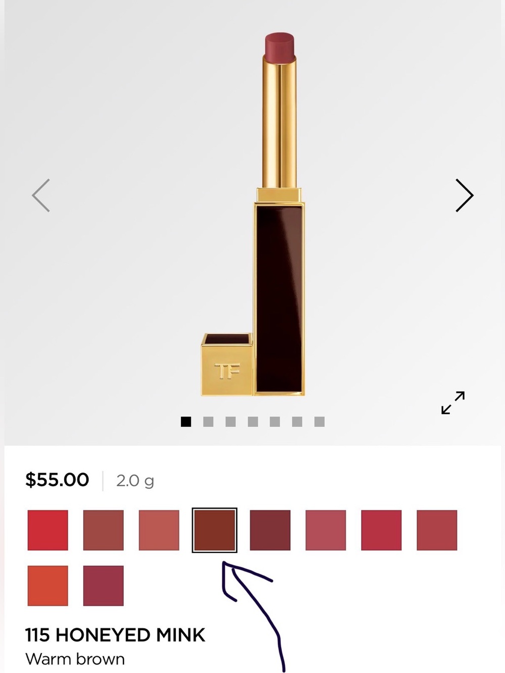 Tom Ford Runway Stylo Matte Lipstick — 115 Honeyed Mink